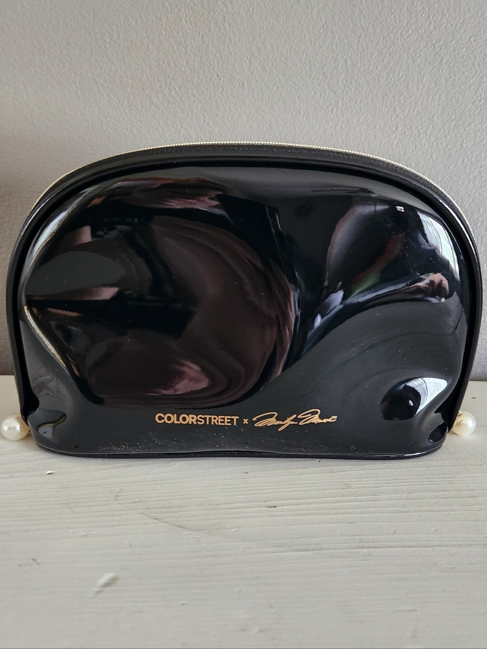Brand New Exclusive Color Street Marilyn Monroe Black Patent Cosmetic Pouch